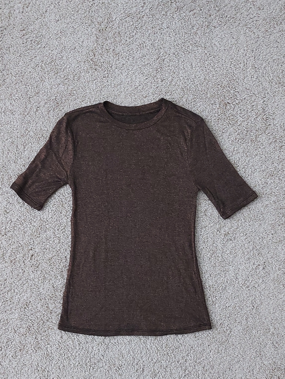 Forever 21 Brown Short Sleeve Crewneck Top